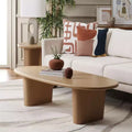 Oval Wood Coffee Table - Natural Brown