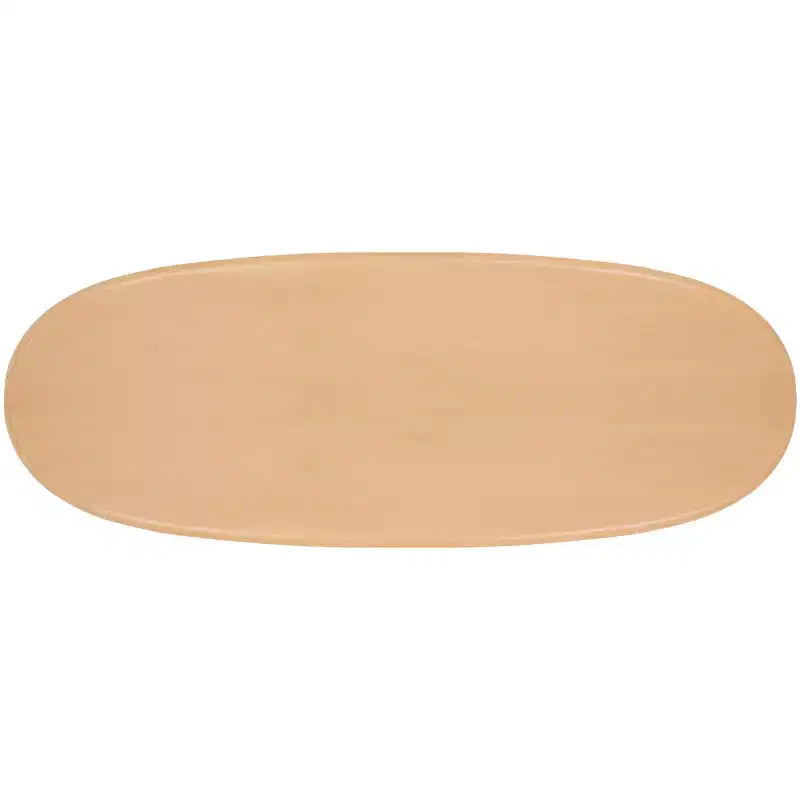 Oval Wood Coffee Table - Natural Brown
