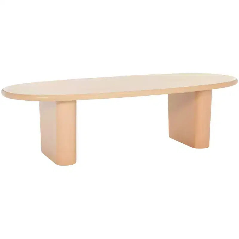 Oval Wood Coffee Table - Natural Brown