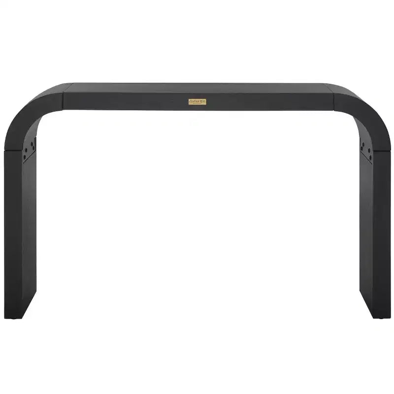 Curved Console Table with Wood Frame