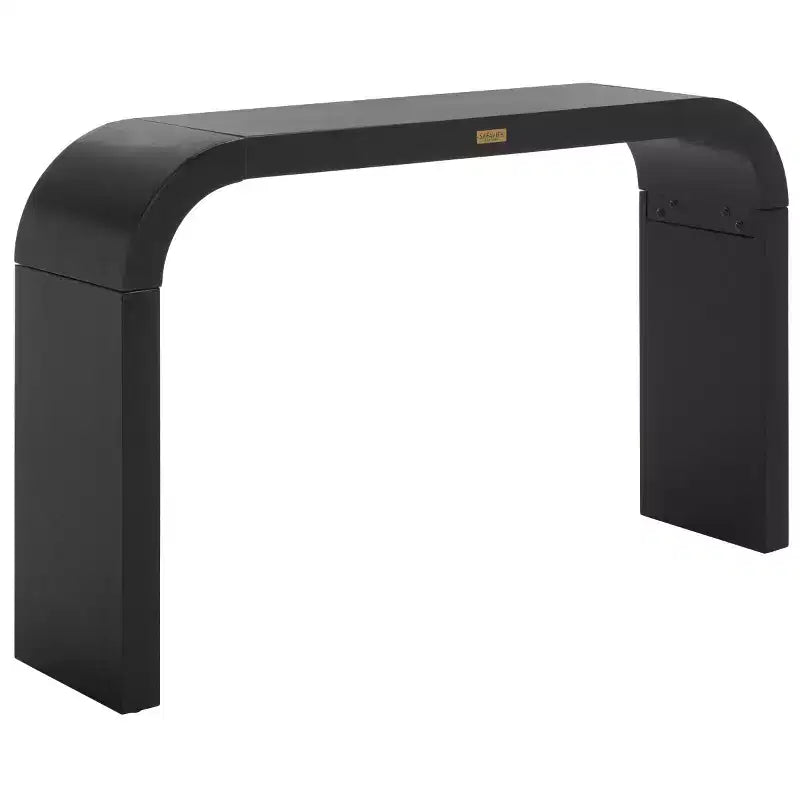 Curved Console Table with Wood Frame