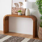 Curved Console Table with Wood Frame
