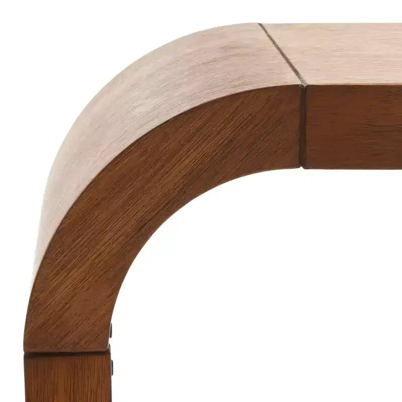 Curved Console Table with Wood Frame