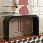 Curved Console Table with Wood Frame