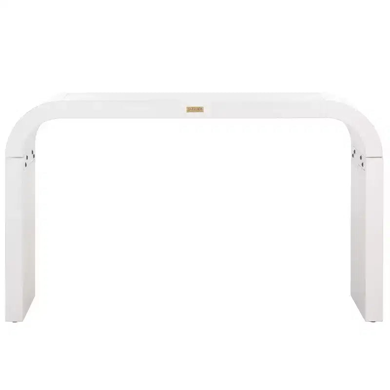 Curved Console Table with Wood Frame