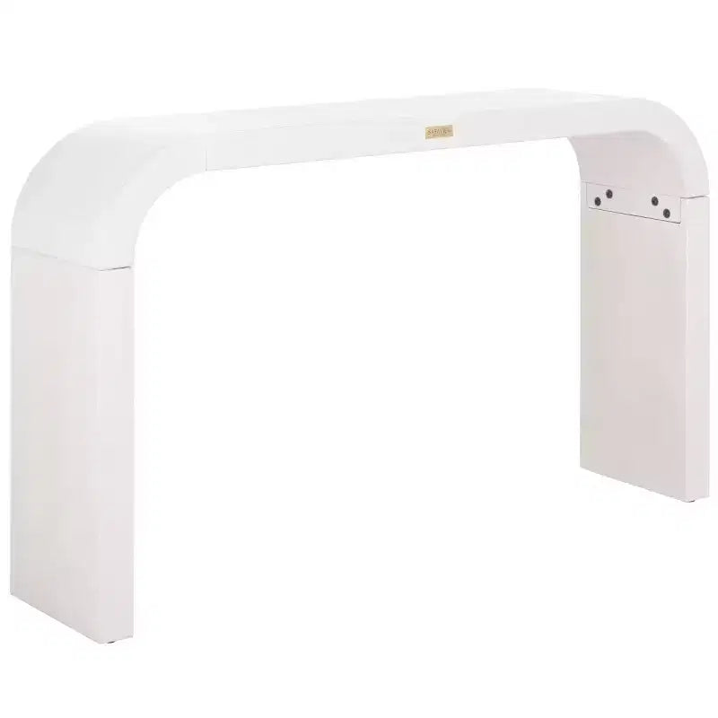 Curved Console Table with Wood Frame
