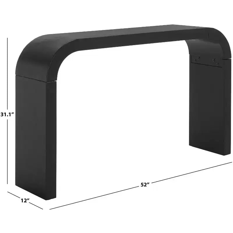 Curved Console Table with Wood Frame