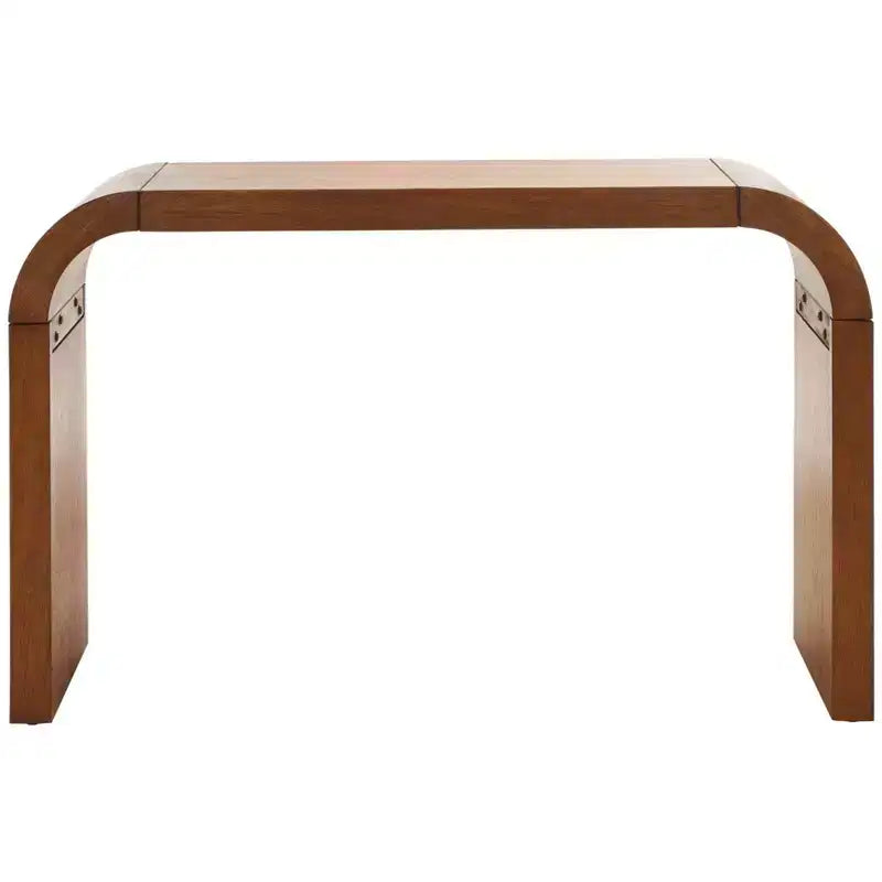 Curved Console Table with Wood Frame