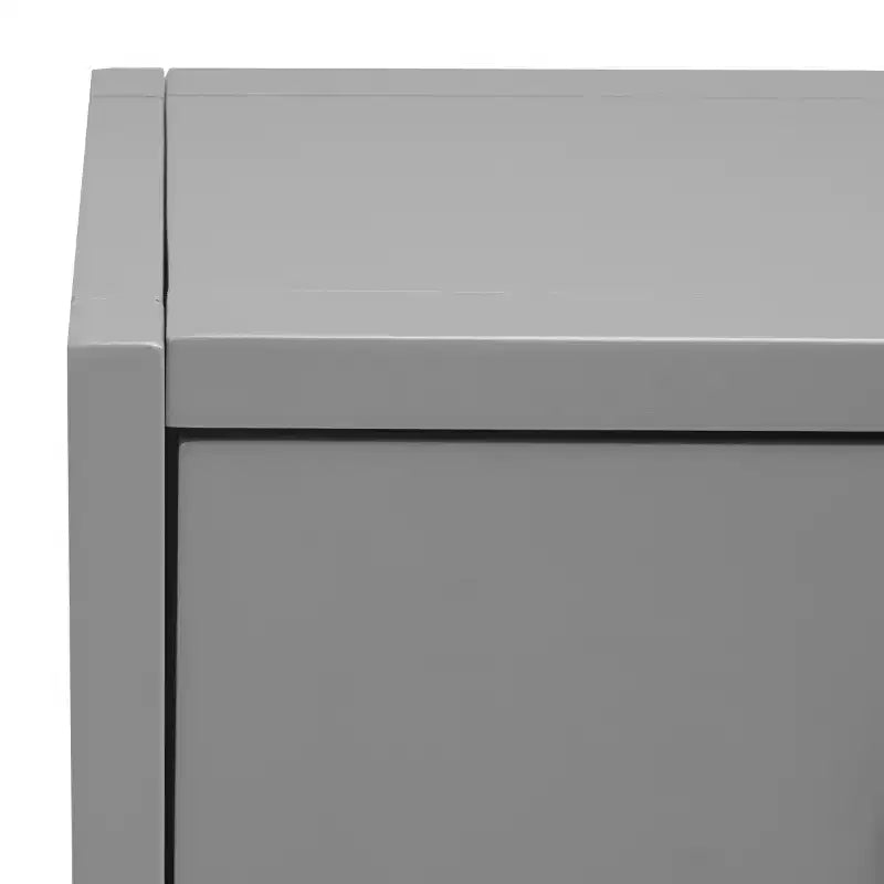 Rubberwood Console Table with Drawers and Open Shelf