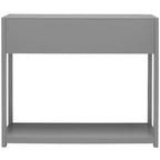 Rubberwood Console Table with Drawers and Open Shelf