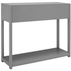 Rubberwood Console Table with Drawers and Open Shelf