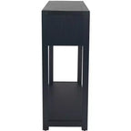Rubberwood Console Table with Drawers and Open Shelf
