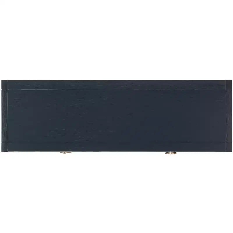 Rubberwood Console Table with Drawers and Open Shelf