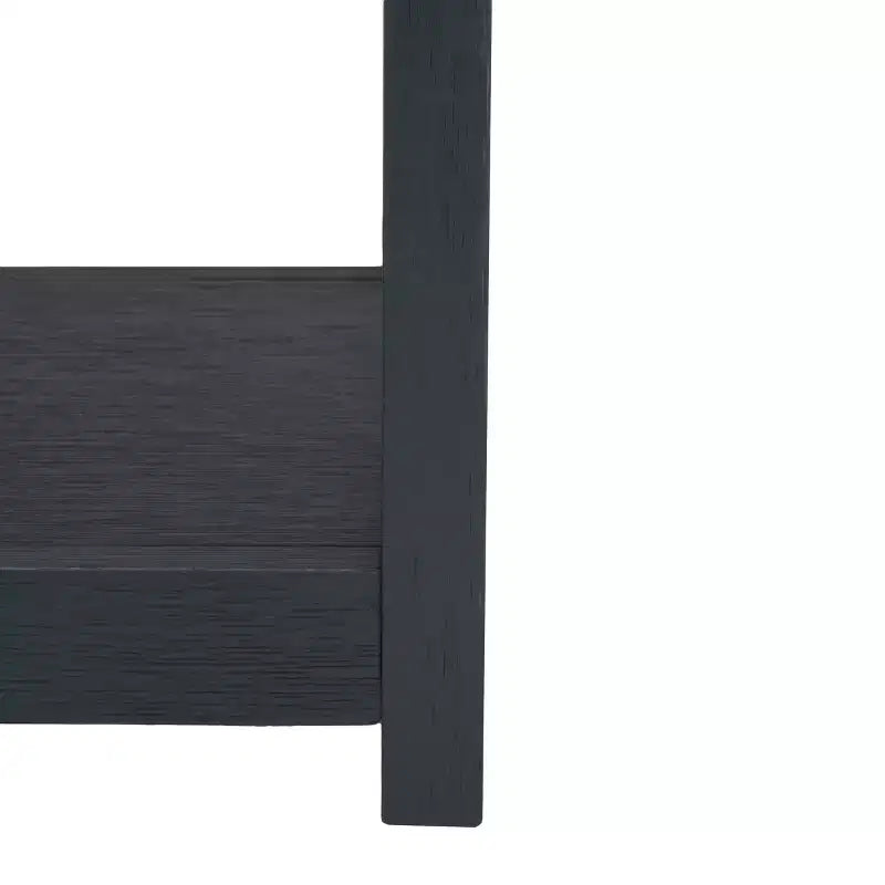 Rubberwood Console Table with Drawers and Open Shelf