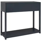 Rubberwood Console Table with Drawers and Open Shelf