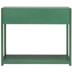 Rubberwood Console Table with Drawers and Open Shelf