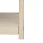 Rubberwood Console Table with Drawers and Open Shelf