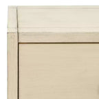 Rubberwood Console Table with Drawers and Open Shelf