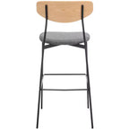 Modern Barstool with Upholstered Seat and Metal Frame