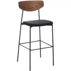 Modern Barstool with Upholstered Seat and Metal Frame