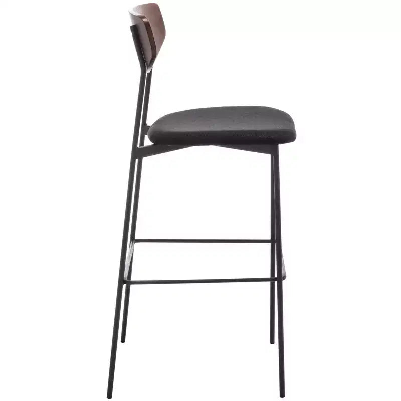 Modern Barstool with Upholstered Seat and Metal Frame