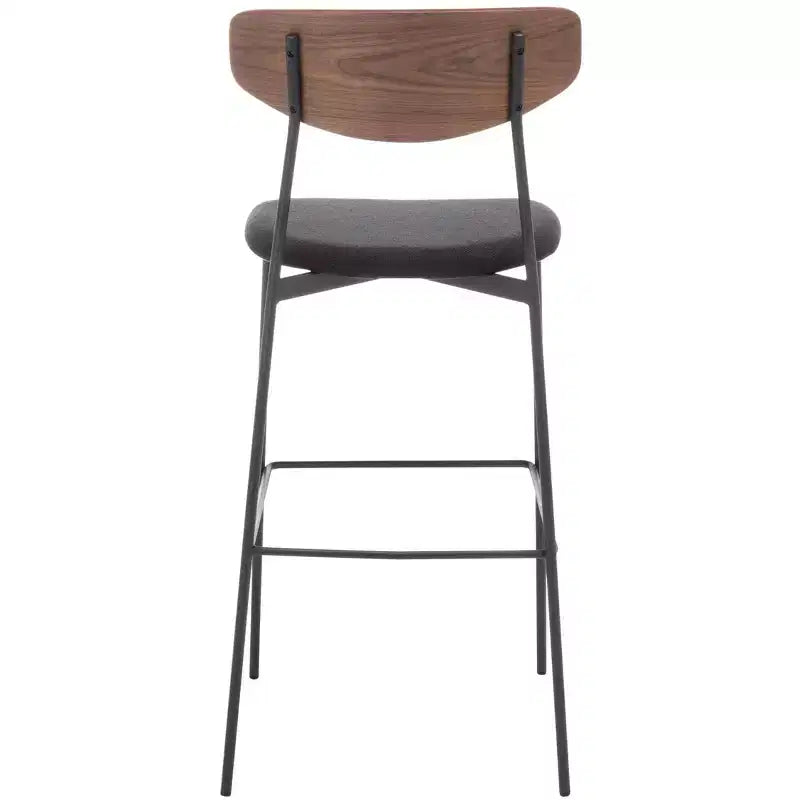 Modern Barstool with Upholstered Seat and Metal Frame