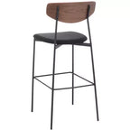 Modern Barstool with Upholstered Seat and Metal Frame