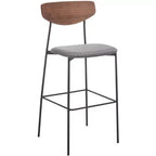 Modern Barstool with Upholstered Seat and Metal Frame