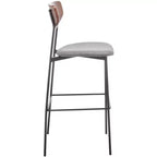 Modern Barstool with Upholstered Seat and Metal Frame
