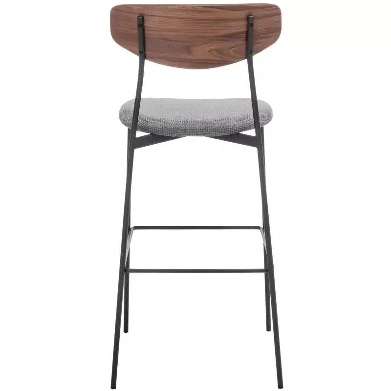 Modern Barstool with Upholstered Seat and Metal Frame