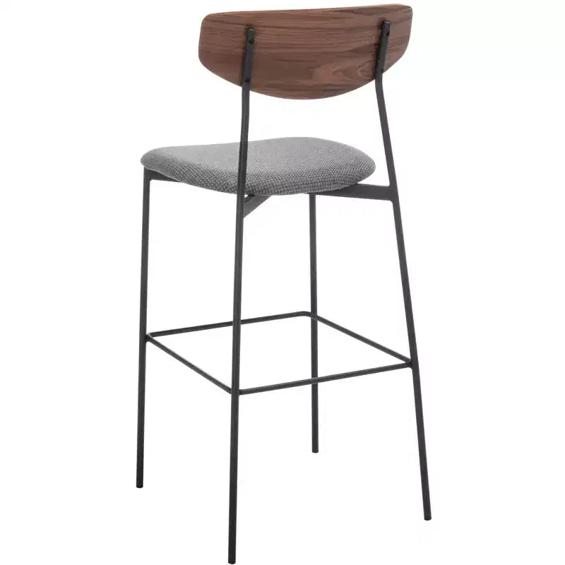 Modern Barstool with Upholstered Seat and Metal Frame
