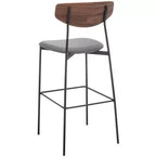 Modern Barstool with Upholstered Seat and Metal Frame