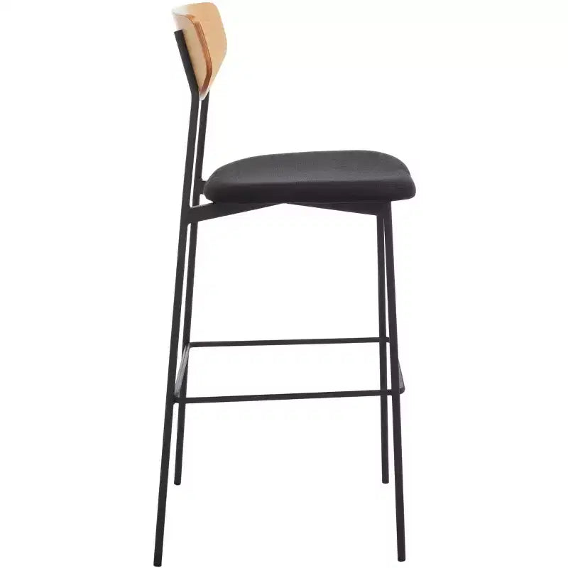 Modern Barstool with Upholstered Seat and Metal Frame