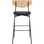 Modern Barstool with Upholstered Seat and Metal Frame