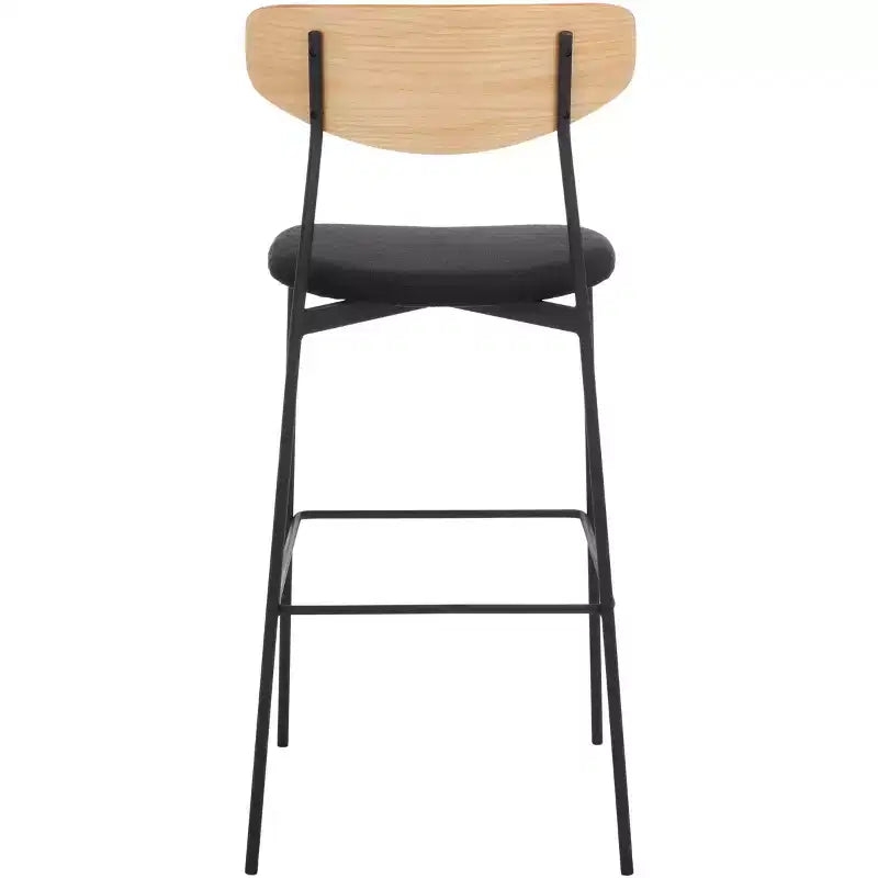 Modern Barstool with Upholstered Seat and Metal Frame