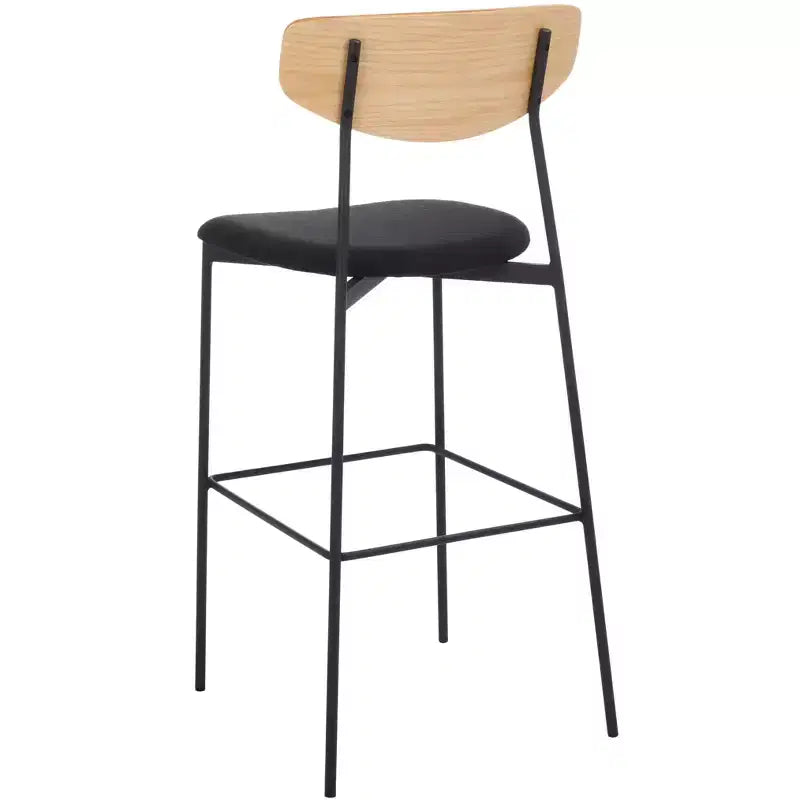 Modern Barstool with Upholstered Seat and Metal Frame