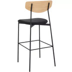 Modern Barstool with Upholstered Seat and Metal Frame