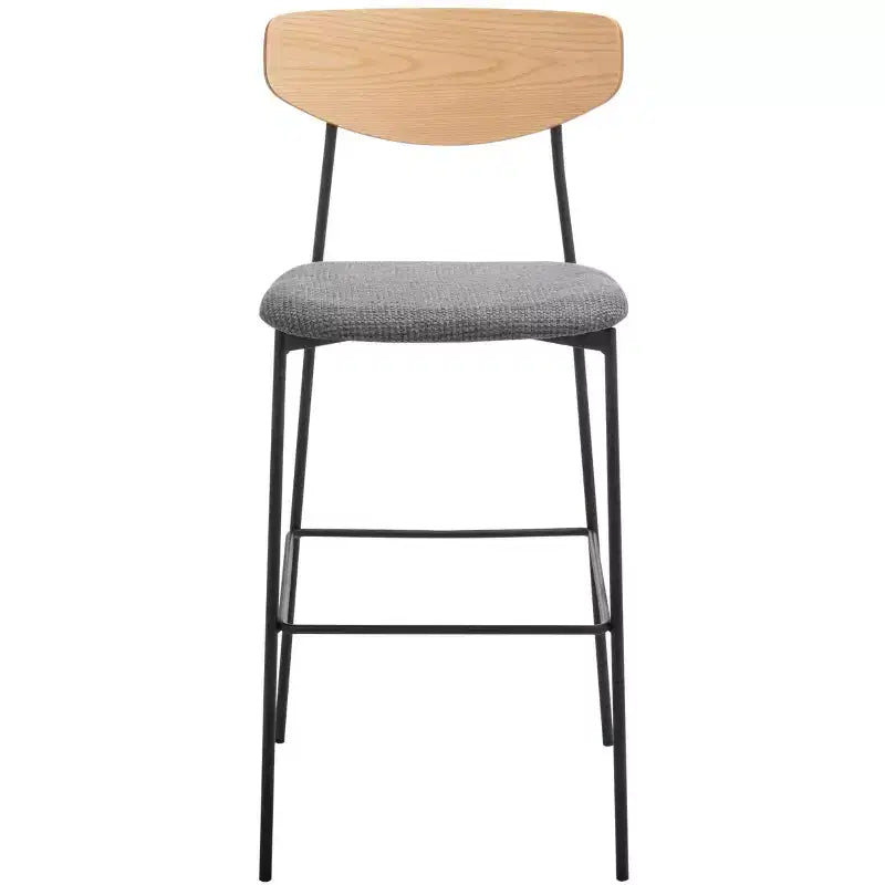 Modern Barstool with Upholstered Seat and Metal Frame