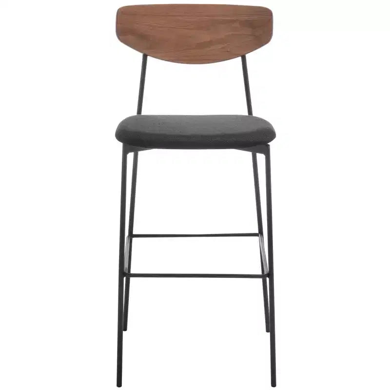 Modern Barstool with Upholstered Seat and Metal Frame