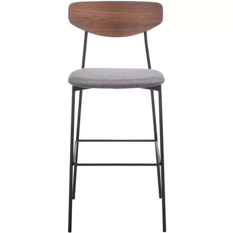 Modern Barstool with Upholstered Seat and Metal Frame