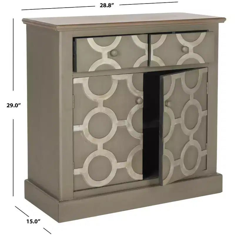2-Drawer 2-Door Chest in Grey