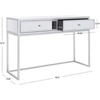 2-Drawer Mirrored Writing Desk - Silver