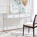 2-Drawer Mirrored Writing Desk - Silver