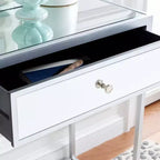 2-Drawer Mirrored Writing Desk - Silver