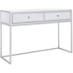 2-Drawer Mirrored Writing Desk - Silver