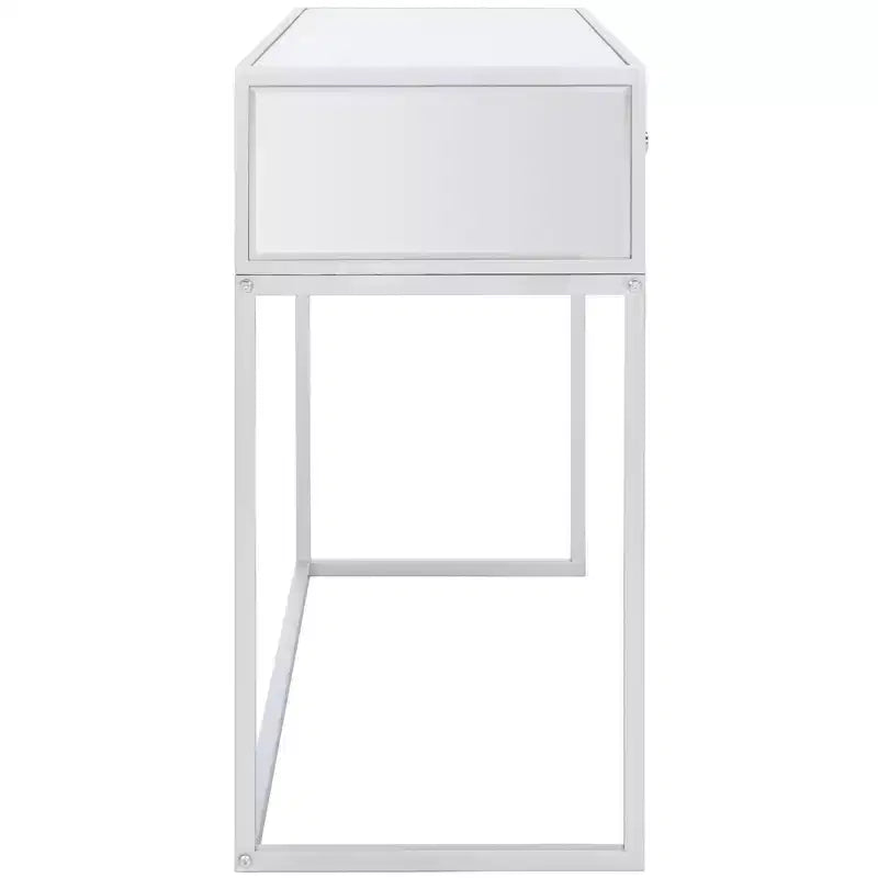 2-Drawer Mirrored Writing Desk - Silver