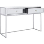 2-Drawer Mirrored Writing Desk - Silver