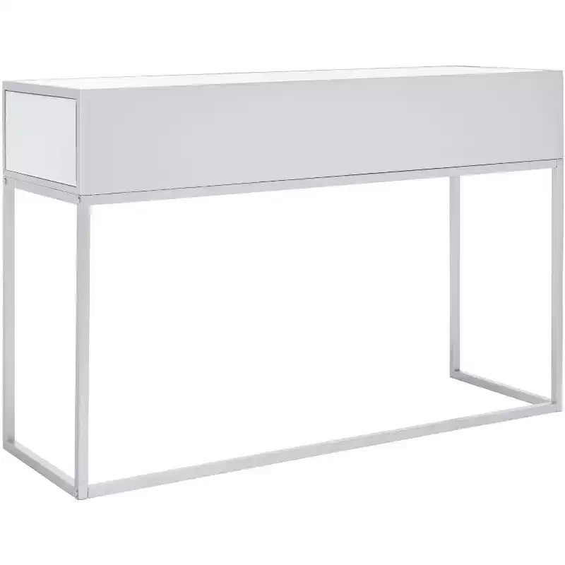 2-Drawer Mirrored Writing Desk - Silver