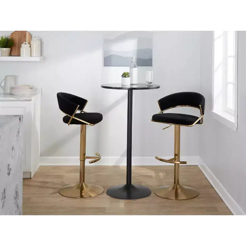 Set of 2 Adjustable Swivel Barstools