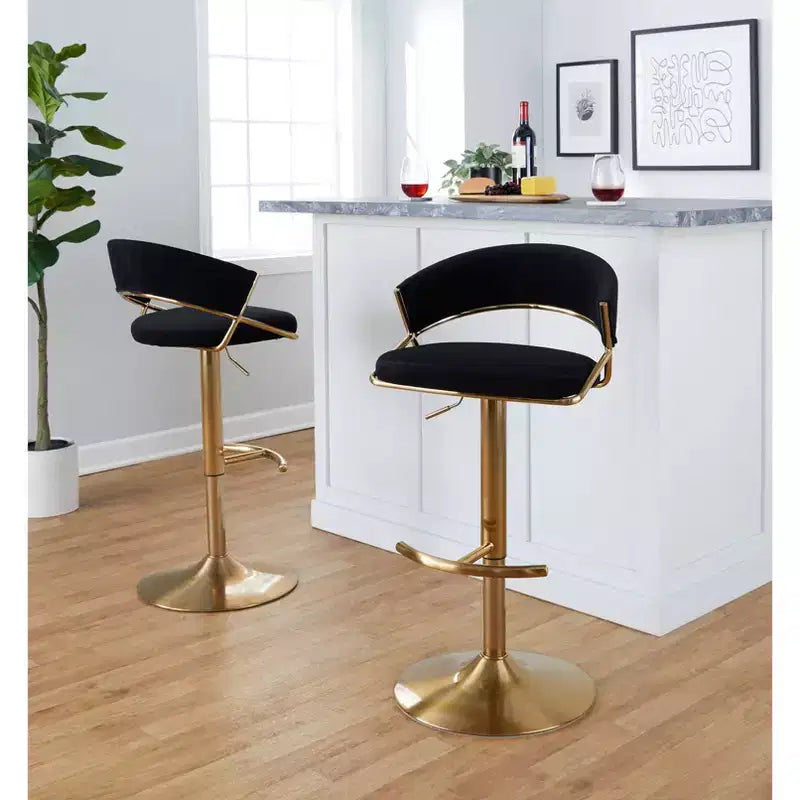 Set of 2 Adjustable Swivel Barstools